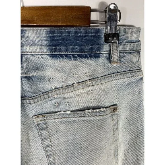 Ksubi Men's Size 30x29‎ Light Blue Distressed Jeans